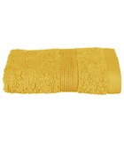 Serviette de toilette en coton jaune ocre tissu éponge 30 x 50 cm