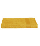 Drap de bain en coton jaune ocre tissu éponge 100 x 150 cm