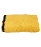 Drap de bain en coton jaune ocre tissu éponge 70 x 130 cm