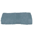 Serviette de toilette en coton bleu orage tissu éponge 30 x 50 cm