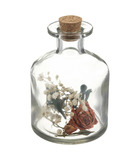 Fleurs séchées dans bouteille en verre d 8 x h 11 cm