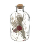 Fleurs séchées dans bouteille en verre d 10  x h 21 cm