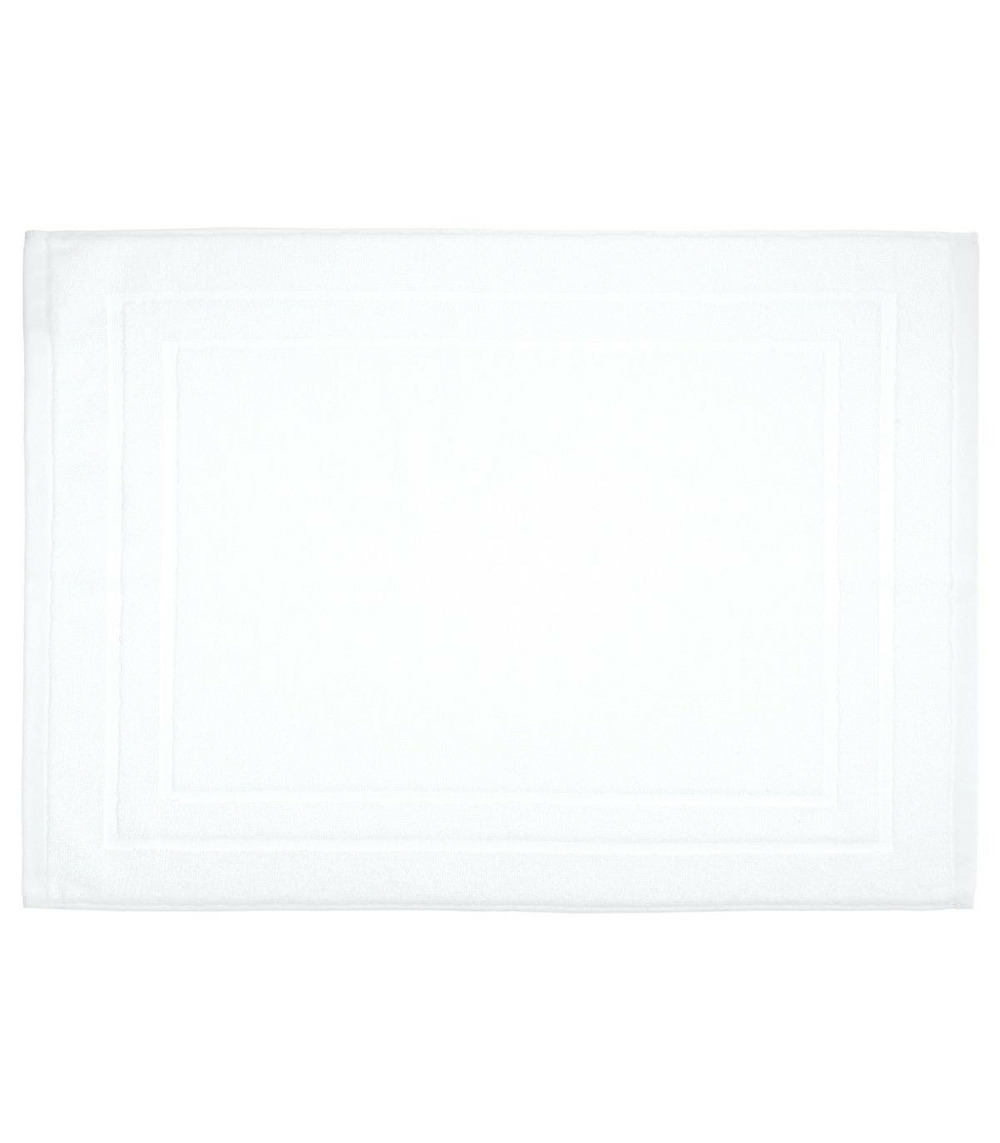 Tapis de salle de bain en coton blanc 50 x 70 cm