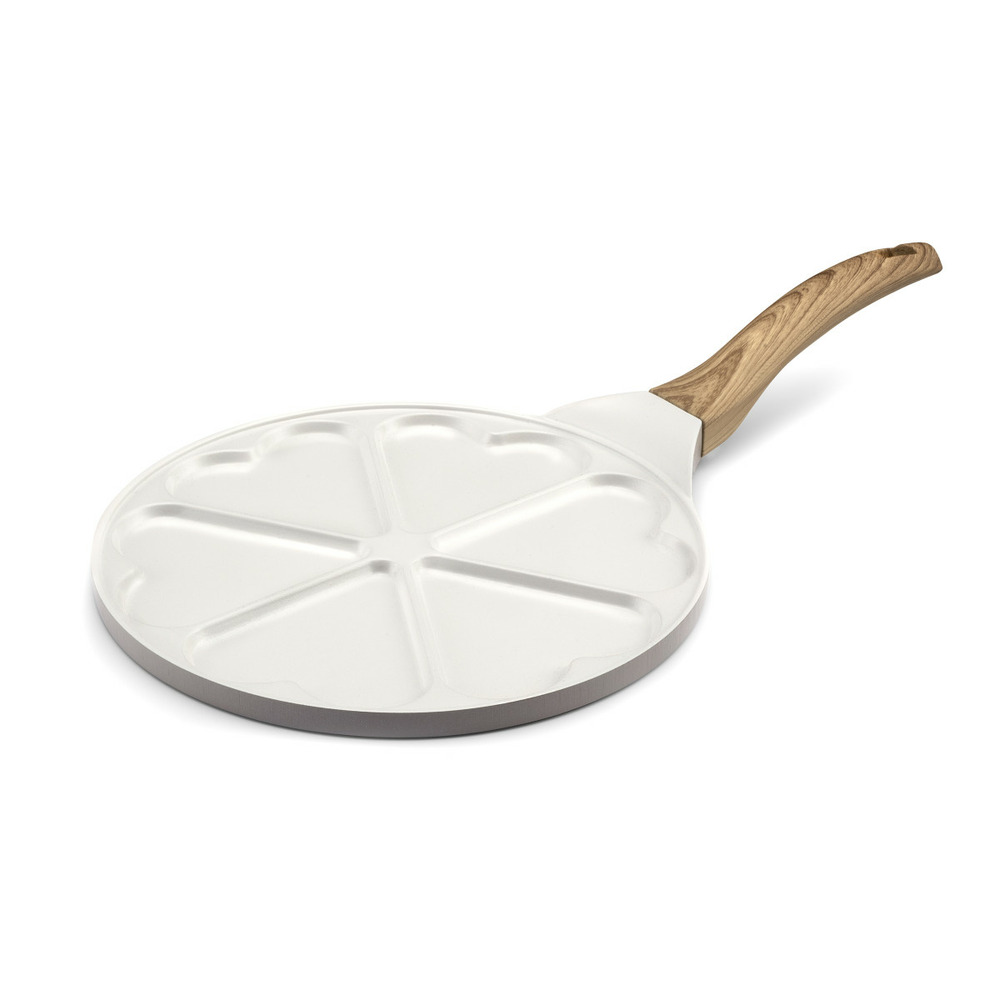 Mythic - poêle avec 6 cœurs 25.7 cm avec revêtement en céramique blanc