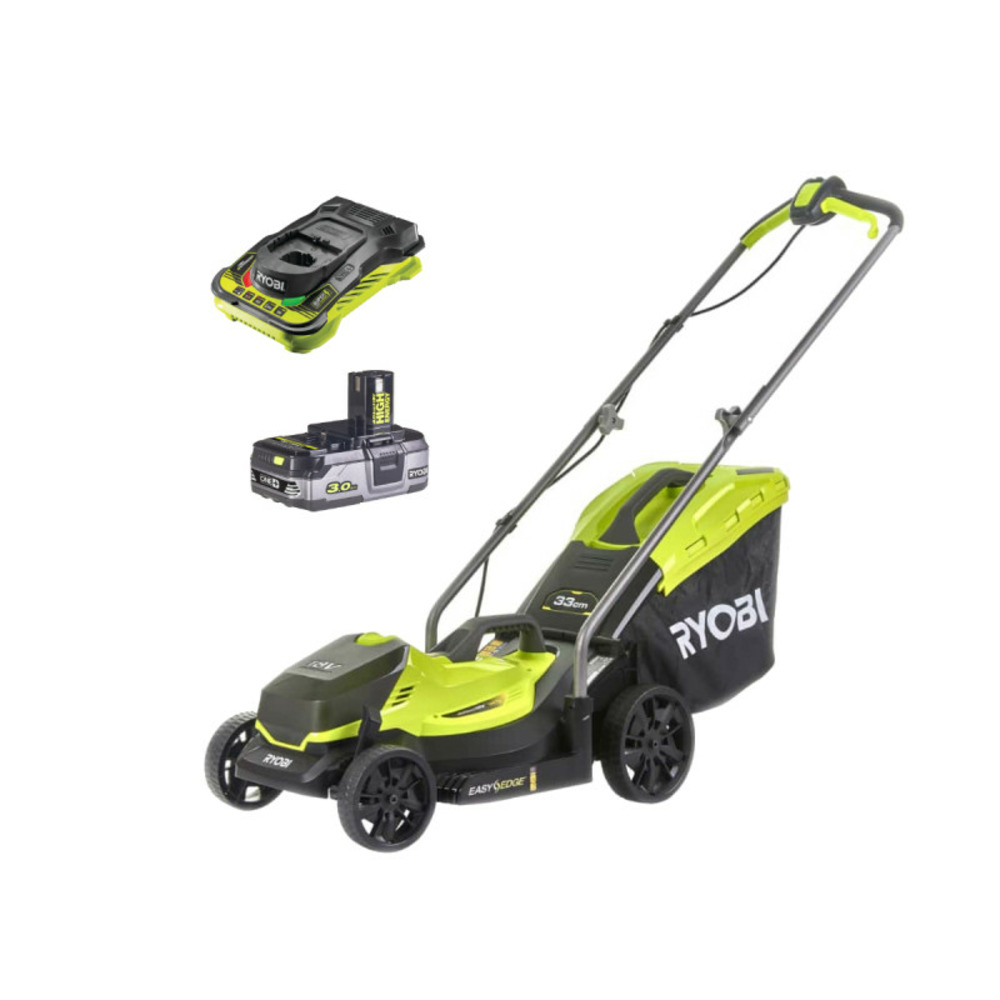 Pack ryobi tondeuse poussée 18v one+ olm1833b - 1 batterie 3.0ah high energy - 1 chargeur ultra rapide