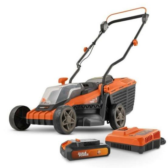 Tondeuse a gazon a batterie 20v 34 cm de coupe powdpglws1 - batterie 4ah et chargeur inclus - moteur brushless