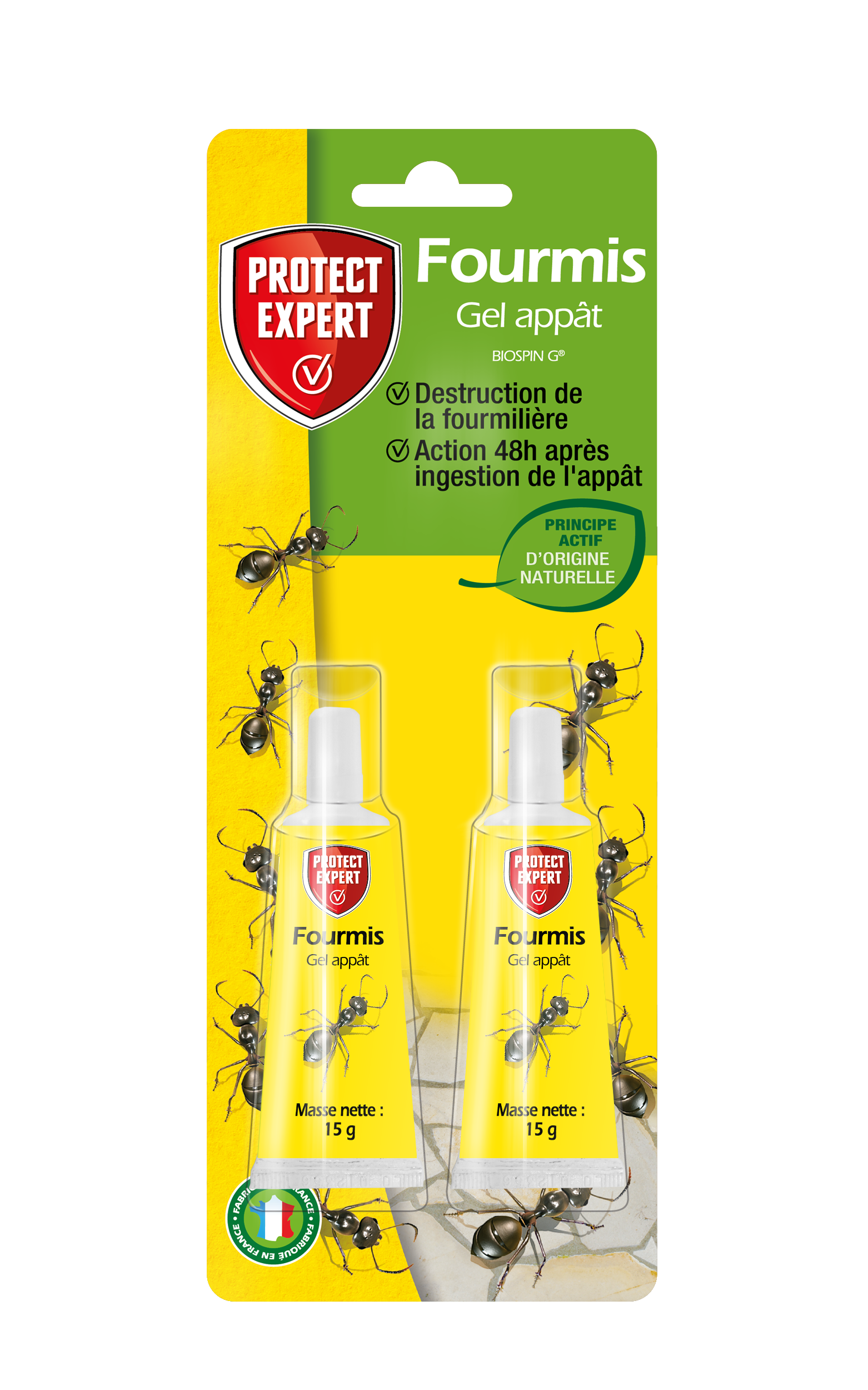Ftubnat2 | gel anti fourmis | appâts tubes 2x15g | produit prêt-à-l'em