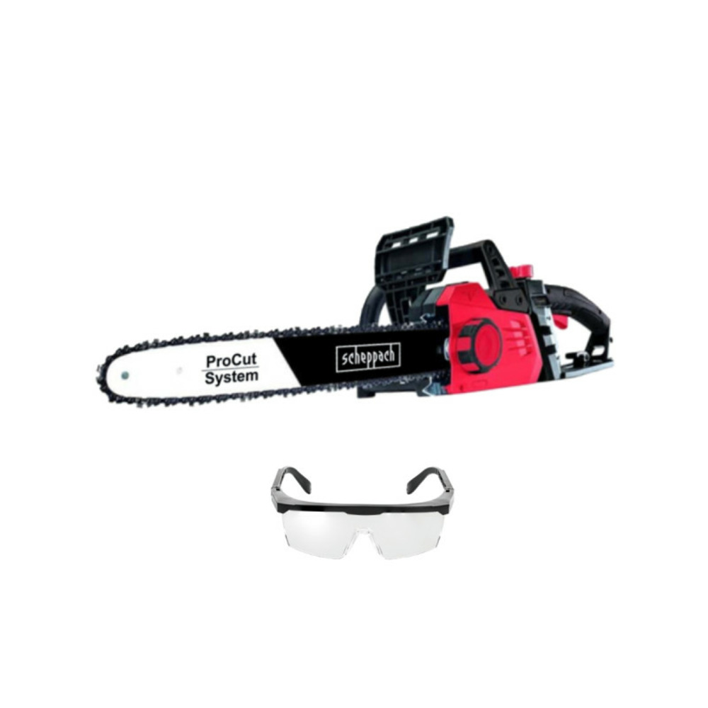 Pack scheppach procut tronçonneuse électrique - 2400 w - cse2600 - lunettes de protection