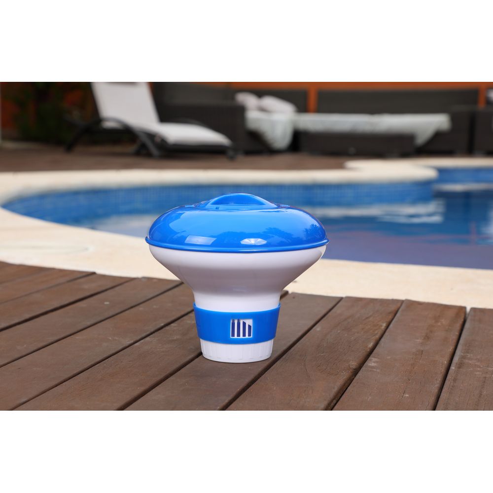 Diffuseur Chlore GAMRY Distributeur Chlore Flottant 12.7cm - Pour Piscine Et Spa - Avec Thermomètre - Réglage Facile Chlore Multifonction Piscine Galet