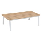 Table basse de jardin rectangulaire "oriengo" blanc 100x60x35cm en acacia certifié fsc
