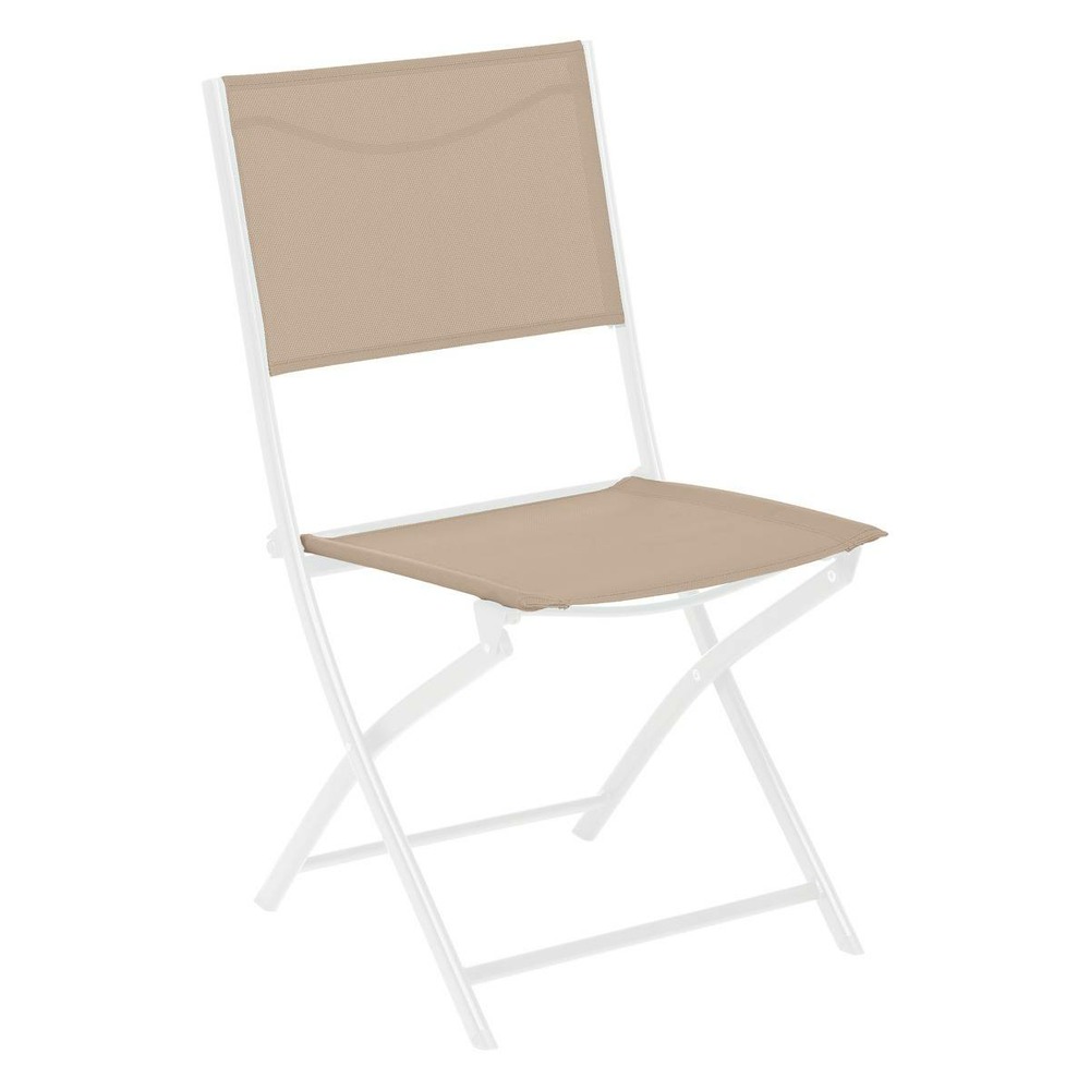 Lot de 4 chaises de jardin pliantes modula lin & blanc