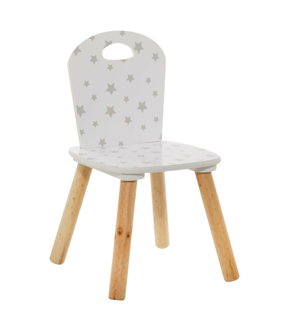 Chaise pour enfant en bois motif étoiles h 50 cm