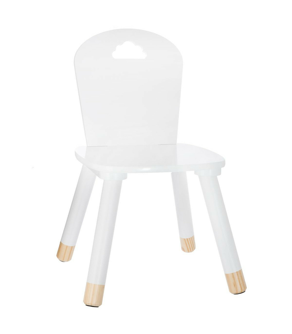 Chaise pour enfant en bois blanc h 50 cm