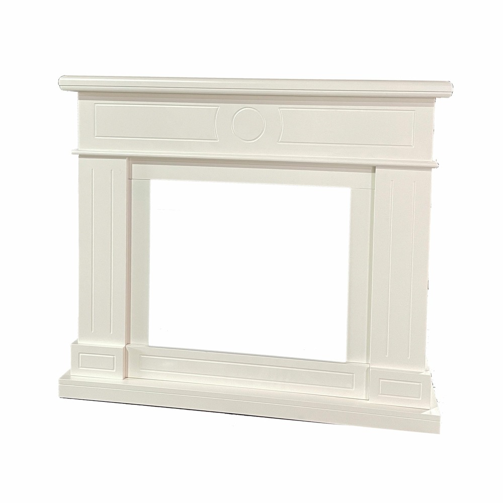 Cheminée électrique blanche crémeuse lipari white fireplace frame