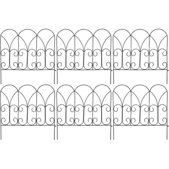 Bordure de jardin métal volutes lot de 6