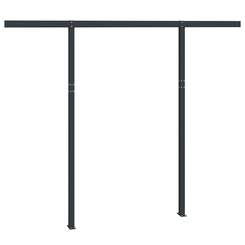 Jeu de poteaux d'auvent anthracite 300x245 cm fer