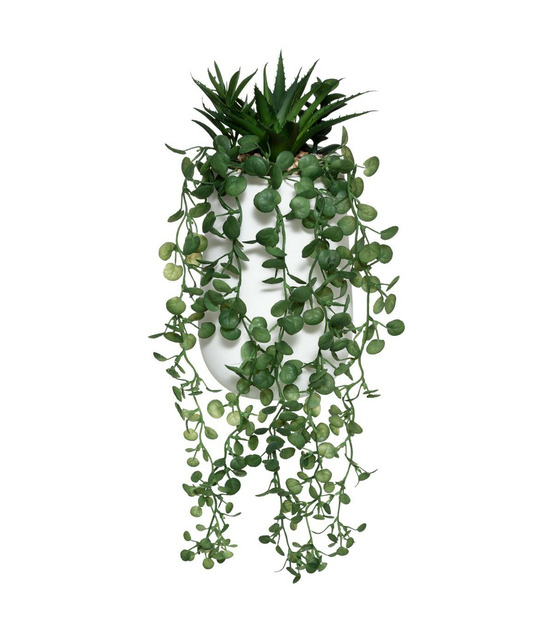 Composition de plantes arificielles pot en ciment h 33 cm