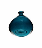 Vase rond en verre recyclé bleu orage h 23 cm