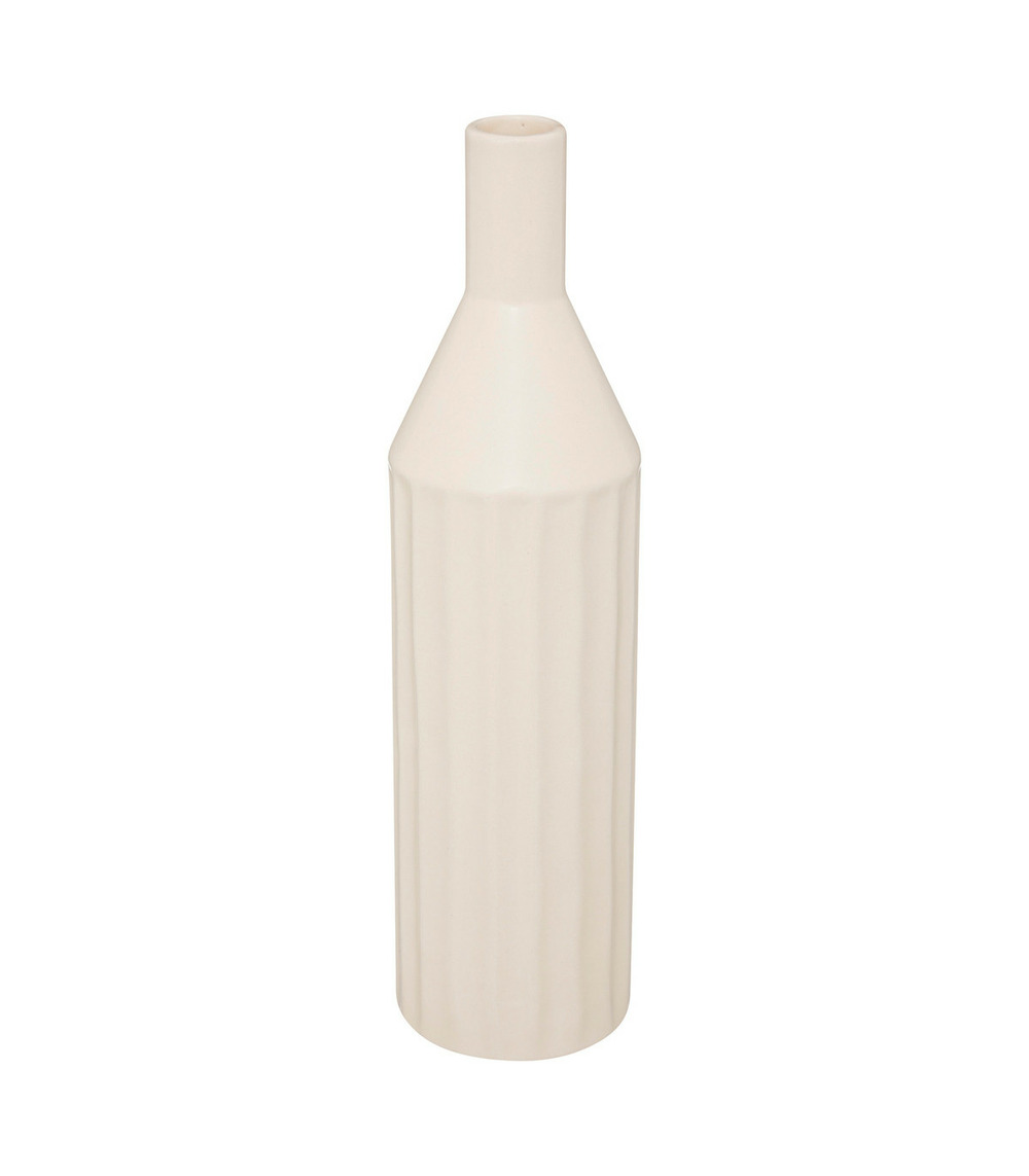 Vase soliflore en céramique beige h 30 cm