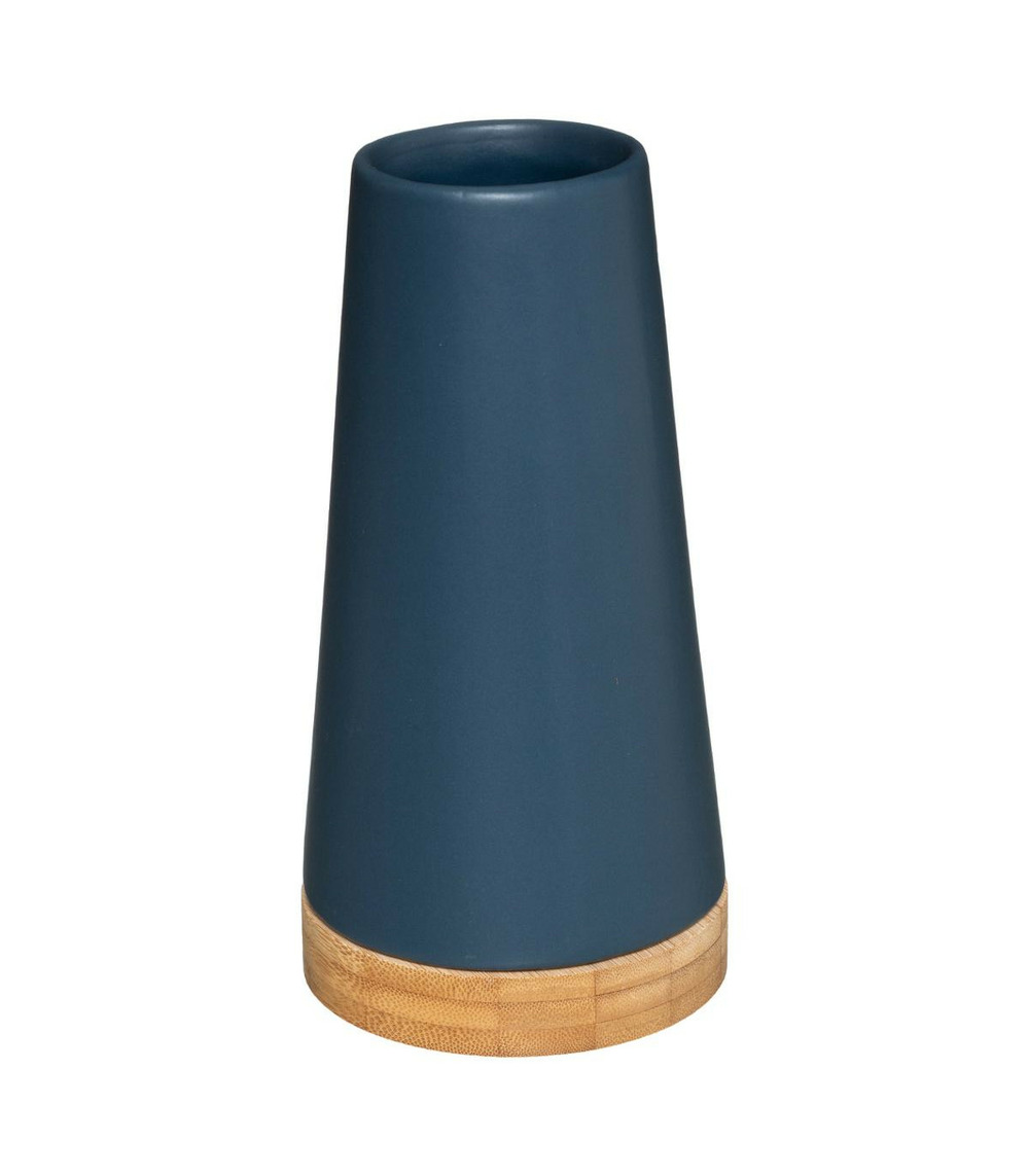 Vase en céramique et bambou h 20 cm