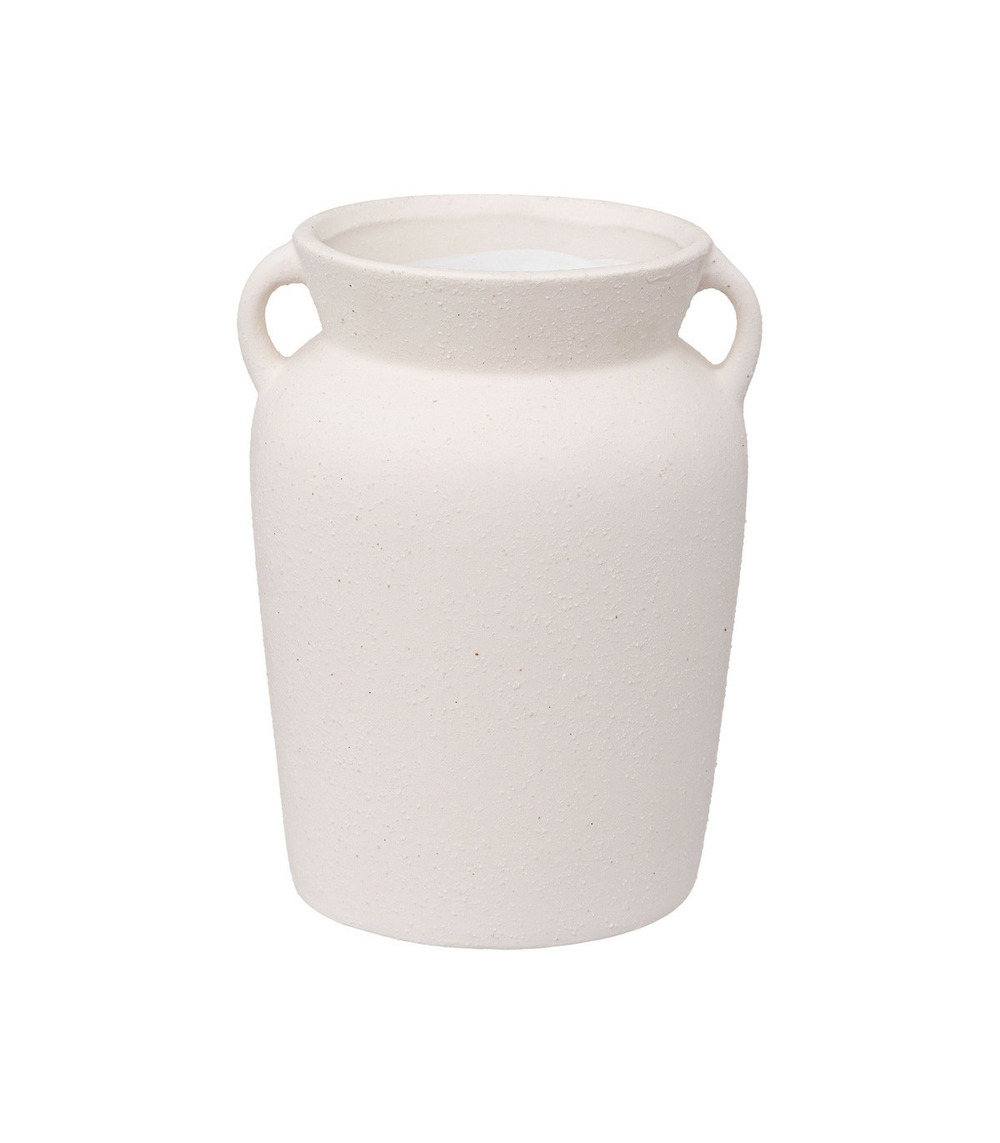 Vase amphore en céramique blanche h 20 cm