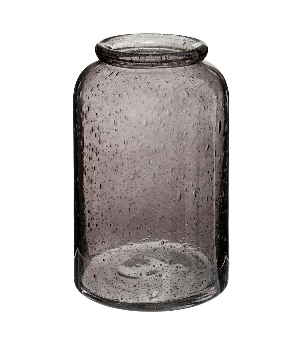 Vase en verre bullé coloré h 21 cm
