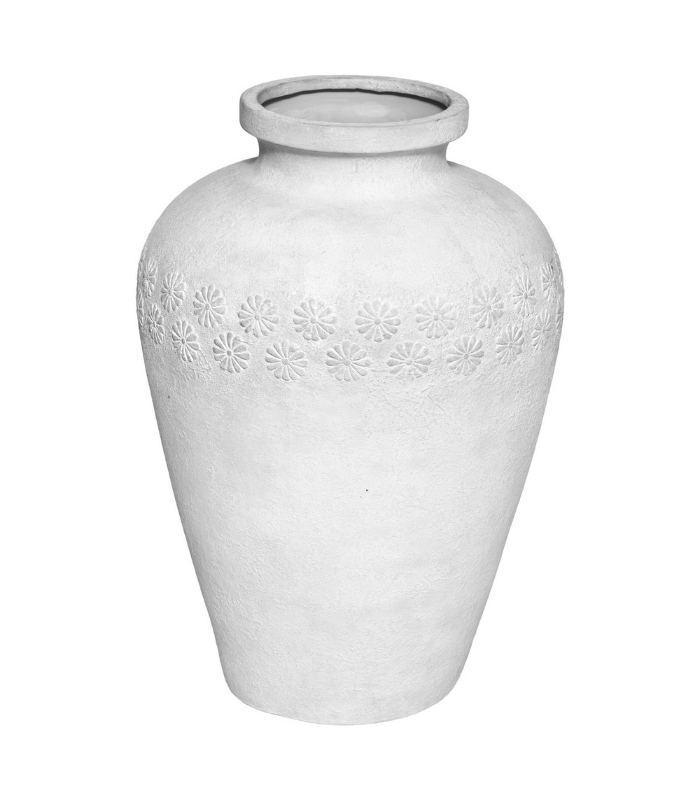 Vase en céramique motif fleurs  h 50 cm