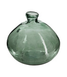 Vase rond en verre recyclé vert kaki h 23 cm