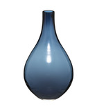 Vase bouteille en verre bleu h 35 cm