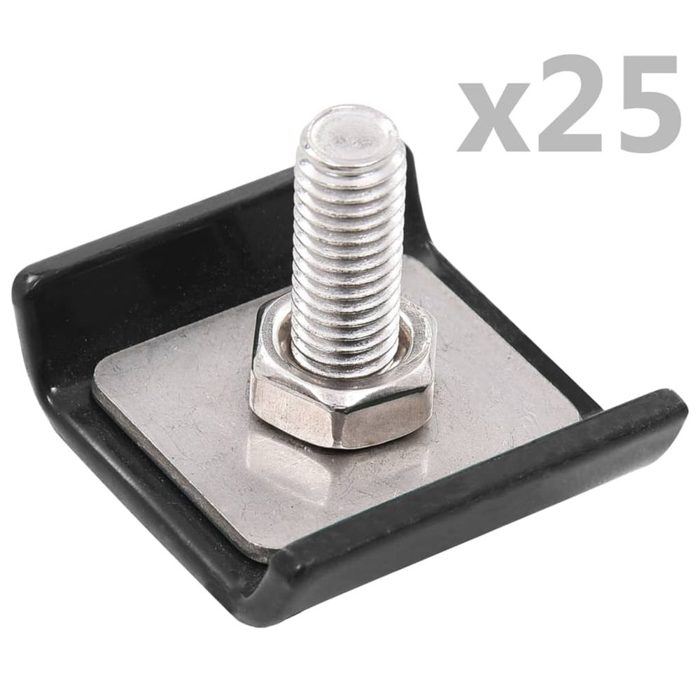 Ensemble de 25 connecteurs de tapis de grille anthracite