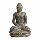 Statue de jardin bouddha assis en pierre naturelle gris