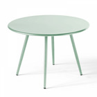 Table basse ronde en métal vert sauge 40 cm
