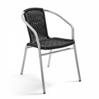 Chaise de jardin aluminium et résine gris noir