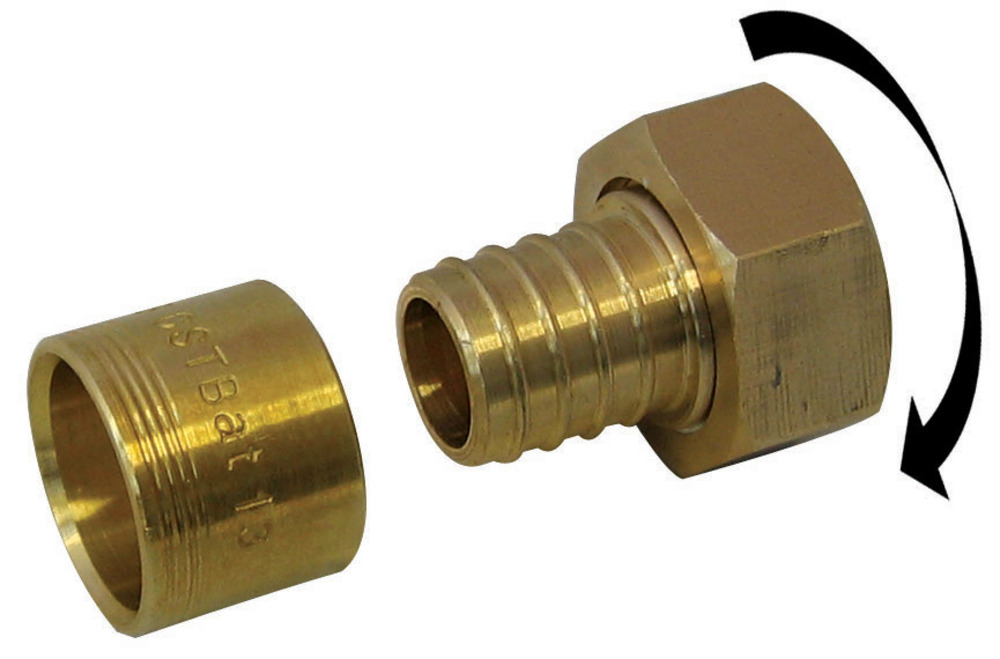 Raccord droit avec écrou libre à glissement laiton f 12 x 17 pour tube en per