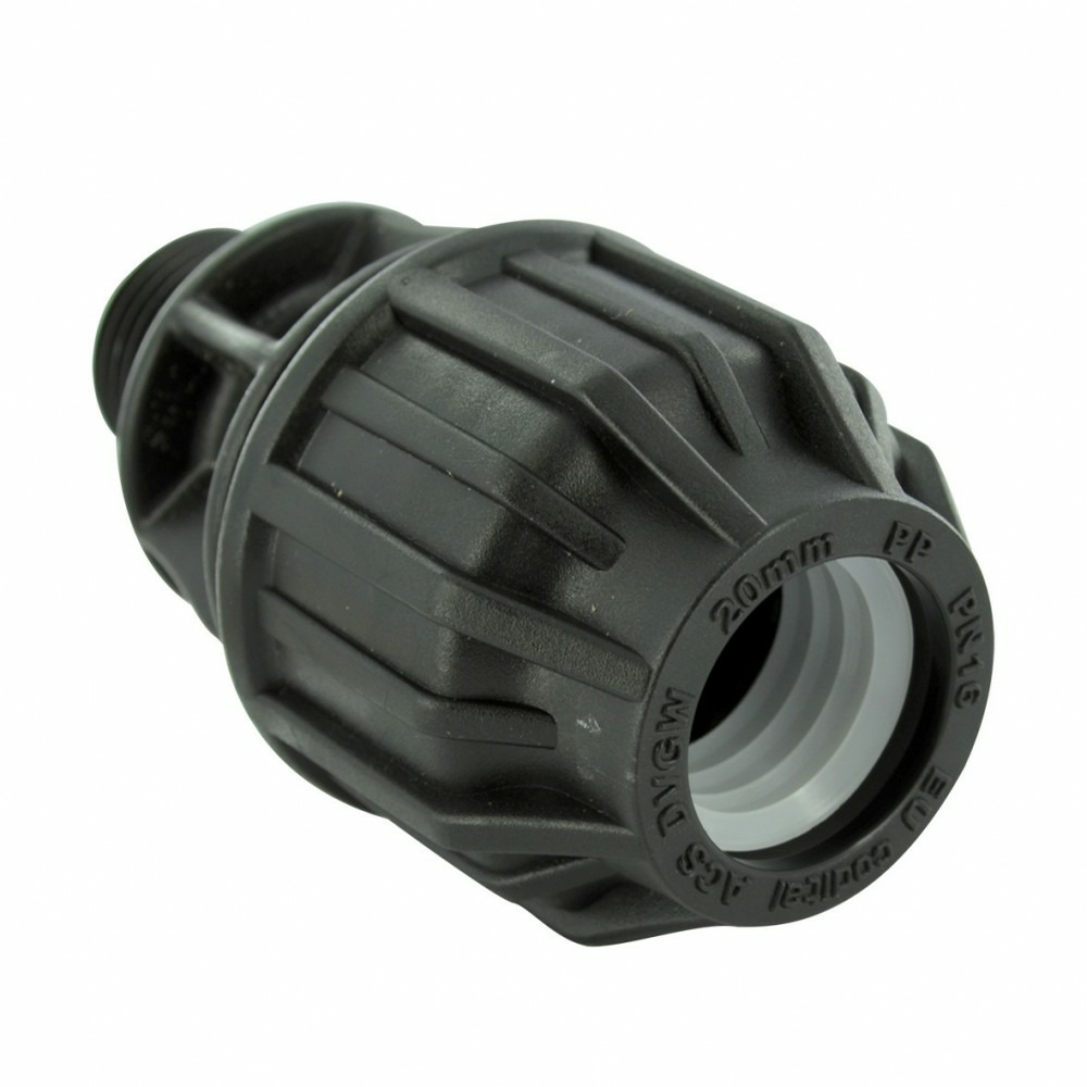 Raccord droit à compression plastique m 26 x 34 pour tube en polyéthylène