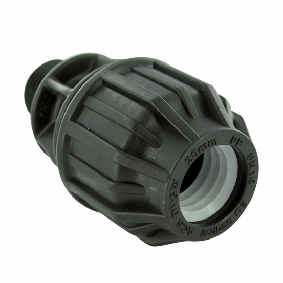 Raccord droit à compression plastique m 26 x 34 pour tube en polyéthylène