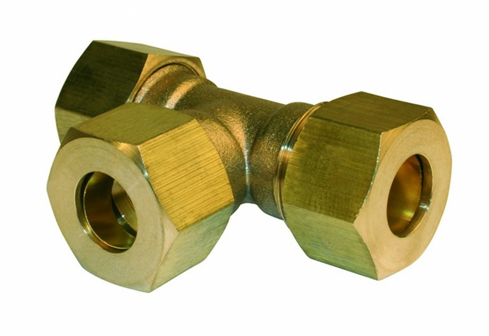 Raccord té égal biconique laiton d. 12 pour tube en cuivre