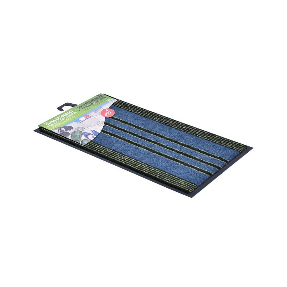 Tapis absorbant 2-en-1 extérieur et intérieur | tapis protection de sol anti-poussière anti-saletés | | bleu | 60 x 91 c