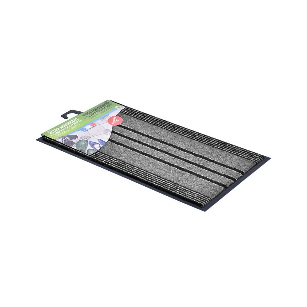 Tapis absorbant 2-en-1 extérieur et intérieur | tapis protection de sol anti-poussière anti-saletés | | gris | 40 x 68 c
