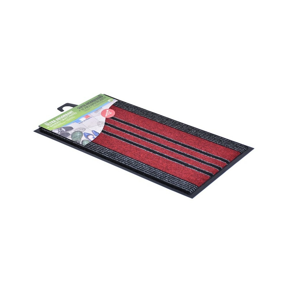Tapis absorbant 2-en-1 extérieur et intérieur | tapis protection de sol anti-poussière anti-saletés | | rouge | 60 x 91