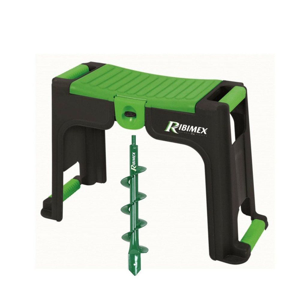 Agenouilloir - tabouret avec rangement, fôret tarière diamètre 80cm pour perceuse, jardinage planter des fleurs, plantes