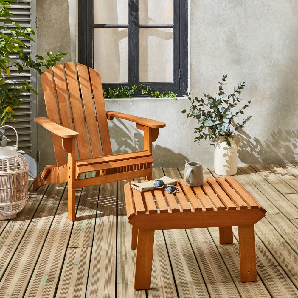 Chaise de jardin avec table - fauteuil de jardin, fauteuil