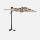 Parasol déporté rectangulaire 2x3m - antibes - beige - parasol excentré inclinable. Rabattable et rotatif à 360°.