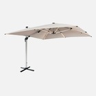 Parasol déporté haut de gamme carré 4x4m – pyla beige – toile sunbrella ® fabriquée en france. Par dickson. Structure en aluminium