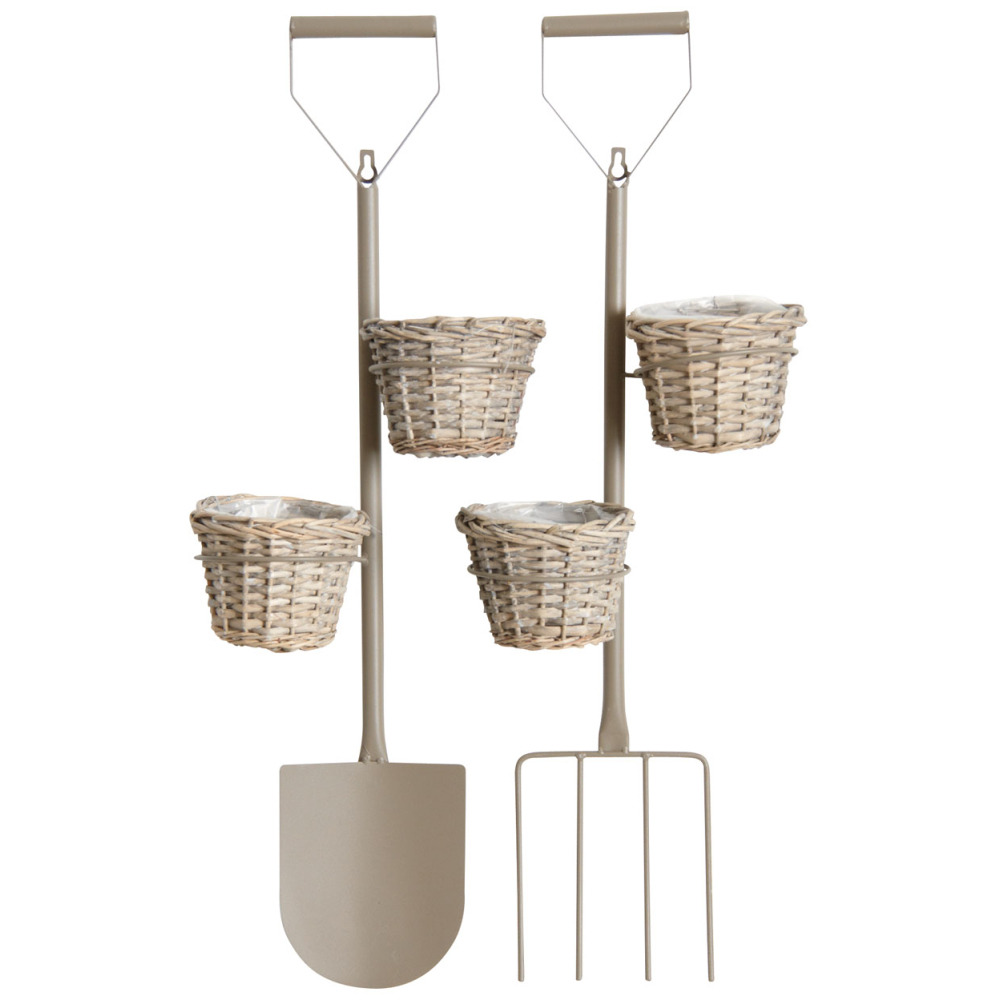 Porte-pots mural en éclisse teintée et métal (lot de 2) lot de 2