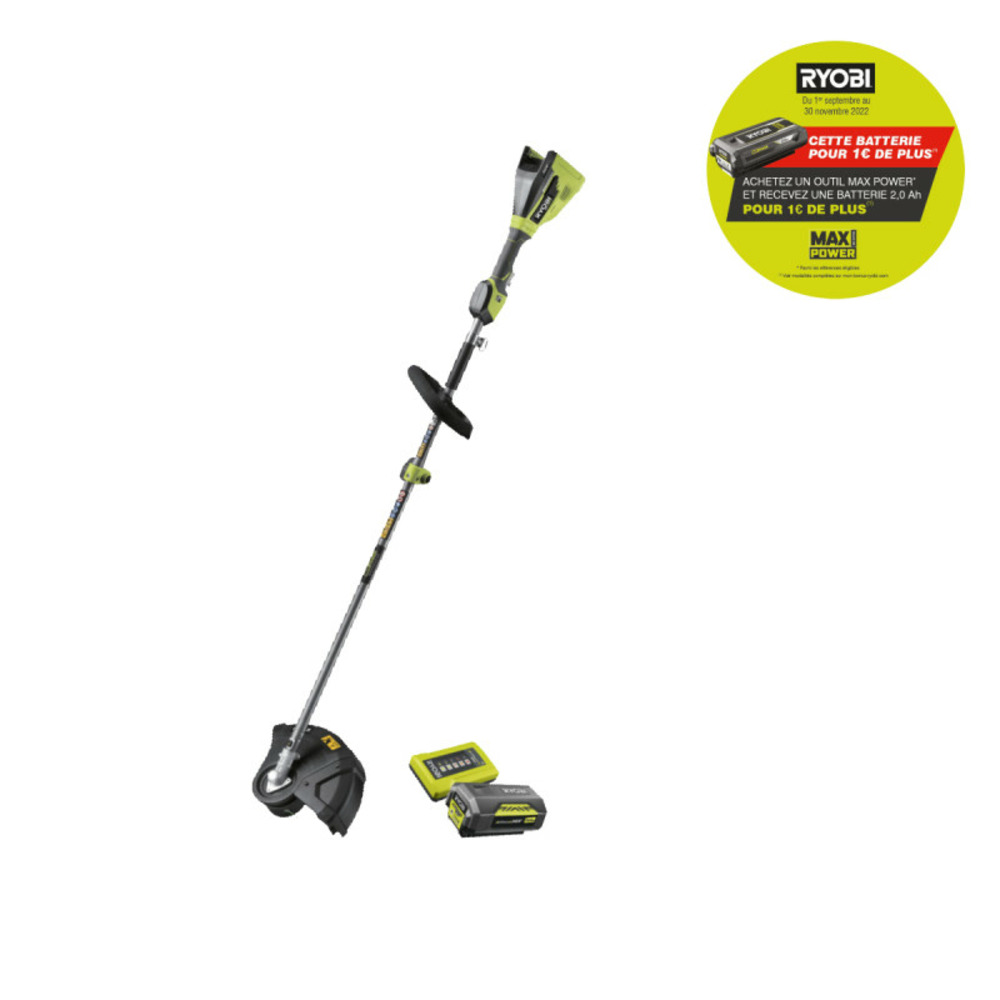 Coupe bordures ryobi 36v lithiumplus brushless - 1 batterie 4,0 ah - 1 chargeur - ry36eltx33a-140
