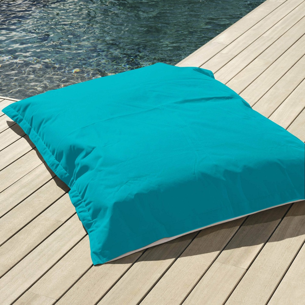 Pouf géant xxl déhoussable, flottant pour piscine, deco arts bleu