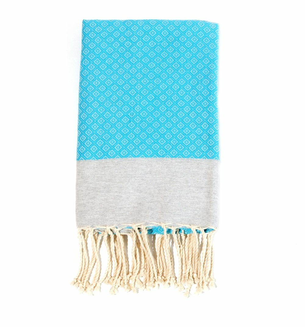 Fouta Tunisienne Coton Serviette Hammam Fouta Diamond 100x200cm - 100% Coton - Légère Et Absorbante - Fabriqué Main Tunisie Serviette Légère Absorbante