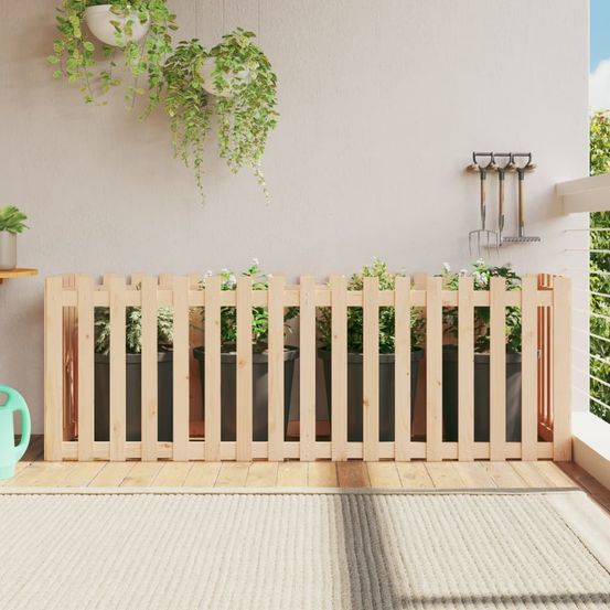 Carré potager haut pin massif design clôture jardin 200x50x70cm brun