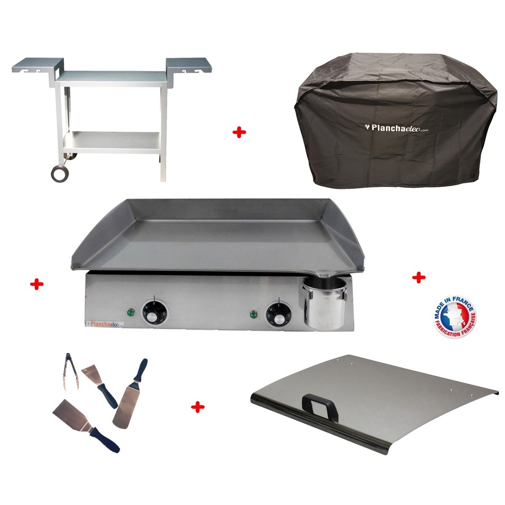Pack plancha électrique planchaelec lux 600 inox - chariot odeon 600